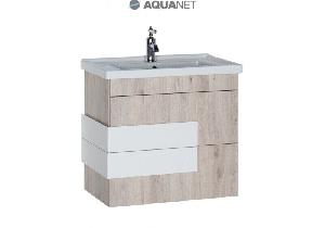 AQUANET Мадейра 70  Тумба с раковиной цвет дуб кантри, 2 раздвижных ящика (183070) 